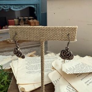 Elegant Silver Rose Earrings